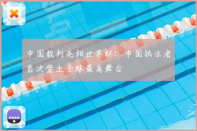 中国裁判亮相世界杯：中国执法者首次登上全球最高舞台